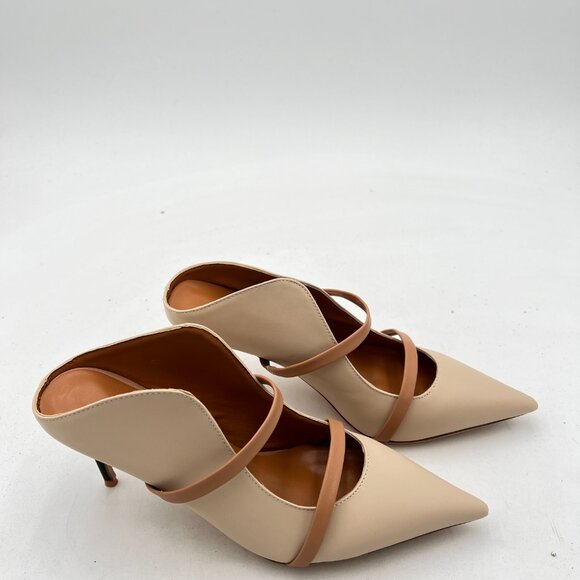 FSJ Women Fashion Pointy Toe Mules Sandals High Heels Pumps Double Straps Slide - Picture 3 of 7